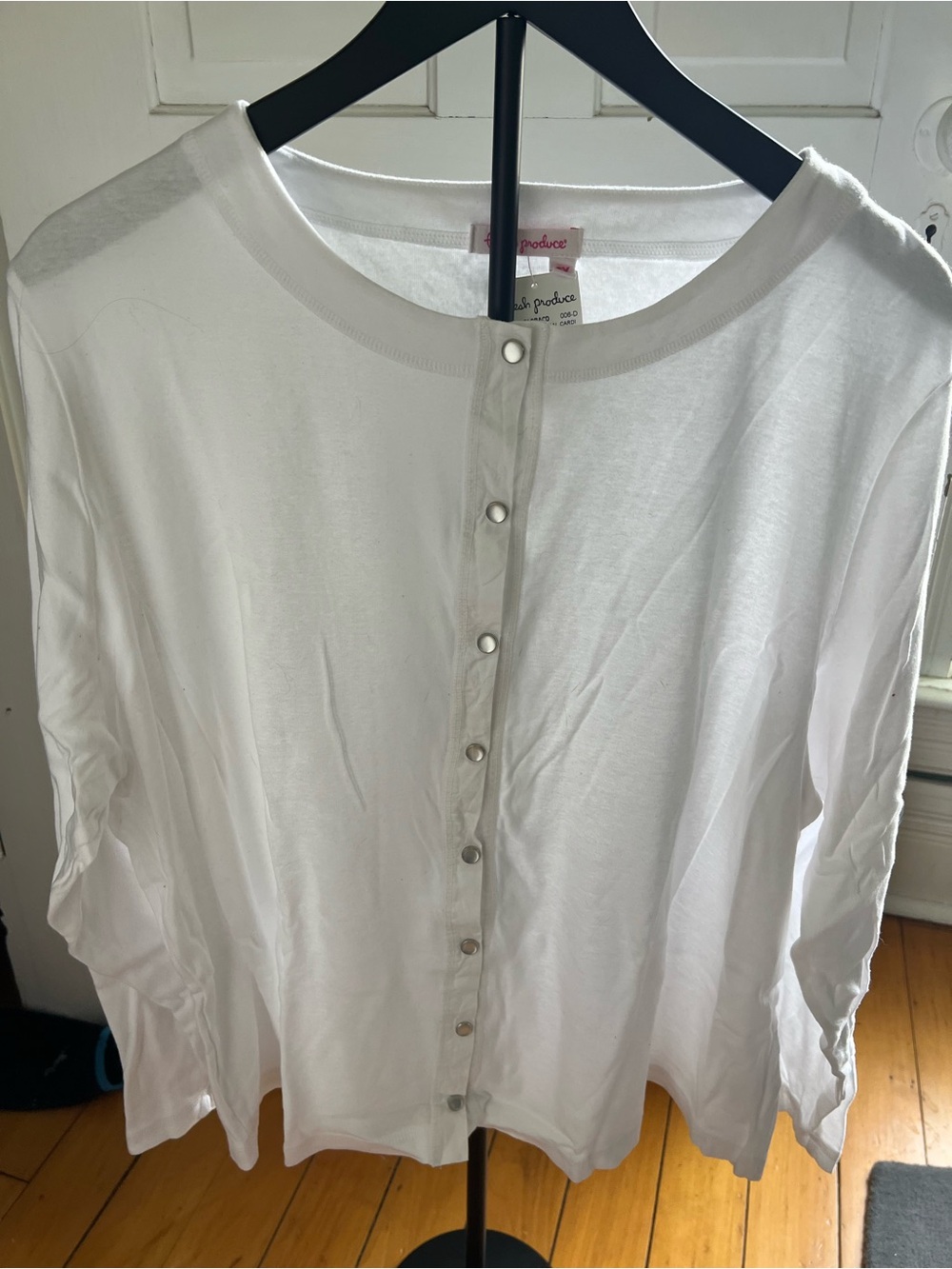fresh produce White Baby Rib Essential Cardigan size 2XL - Picture 2 of 4